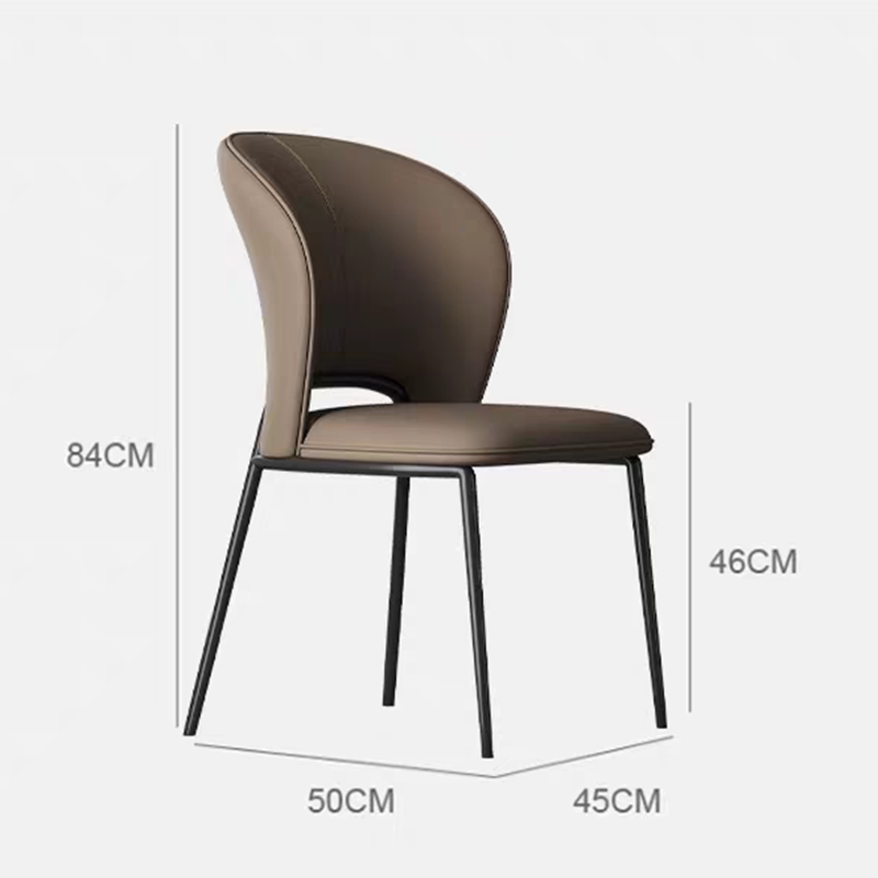 Product size chart for the GIMOTI dining chair, showing dimensions: total height 84cm, seat height 46cm, width 45cm, and depth 50cm.