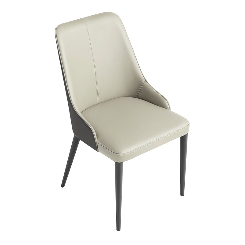 Gray BRELAN modern upholstered dining chair 45-degree front angle view