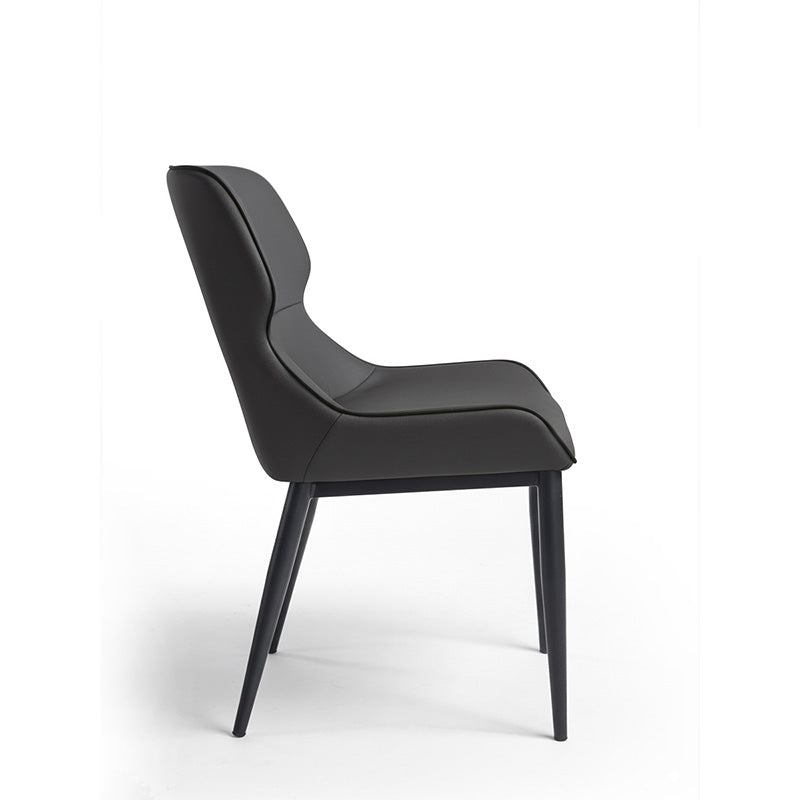 KPIT Modern Dining Chair – Upholstered Comfort with Black Metal Legs