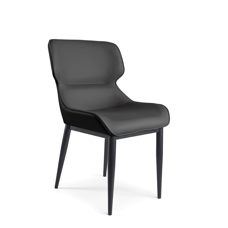 KPIT Modern Dining Chair – Upholstered Comfort with Black Metal Legs