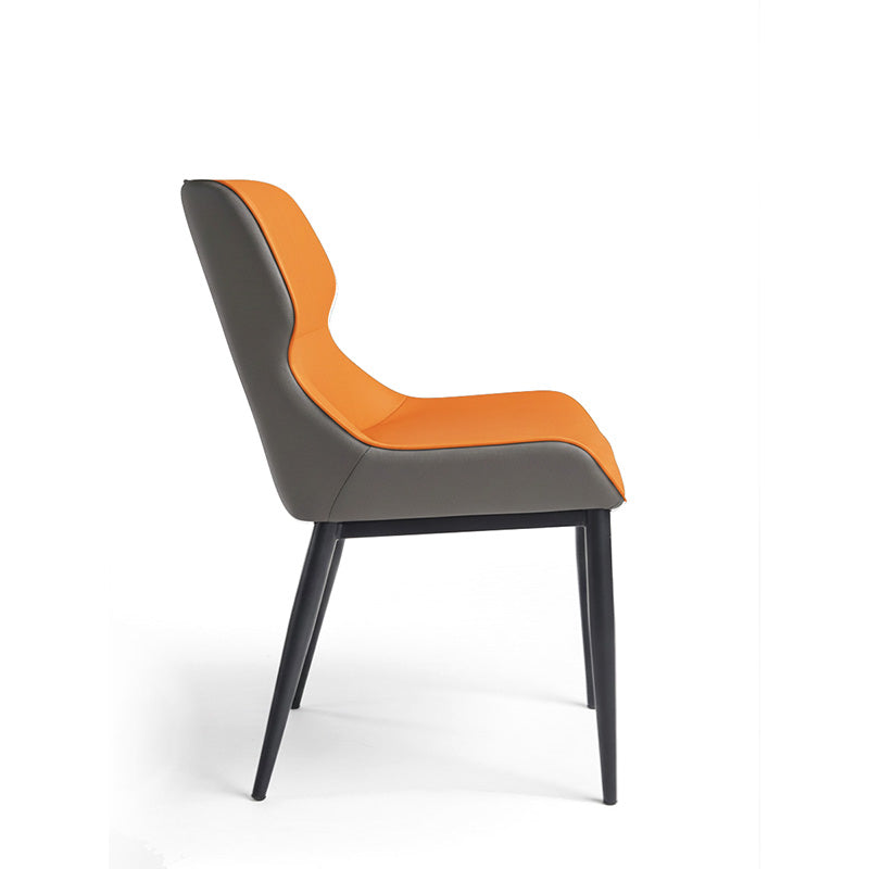 KPIT Modern Dining Chair – Upholstered Comfort with Black Metal Legs