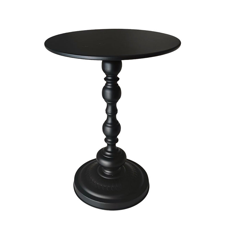 RETRO Vintage Side Table - Black/White Metal Bedside or Sofa Table (16in)