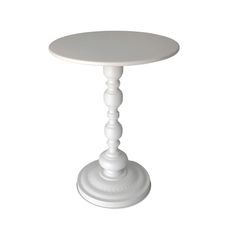 RETRO Vintage Side Table - Black/White Metal Bedside or Sofa Table (16in)