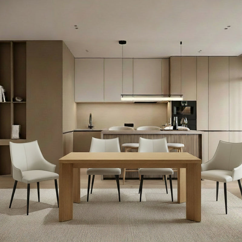 SYLEY Contemporary Dining Table – Solid Oak & Ceramic Marble Series