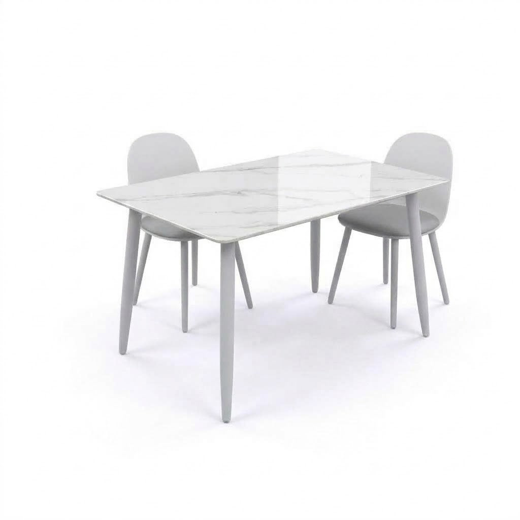 BAS 130CM Sintered Stone with 2 MACARON Chairs