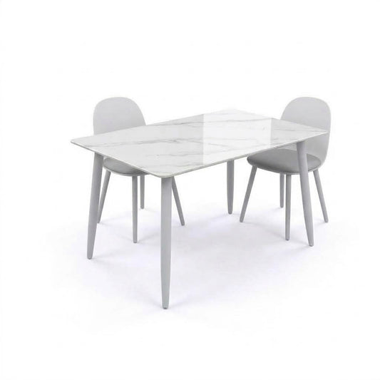 BAS 130CM Sintered Stone with 2 MACARON Chairs
