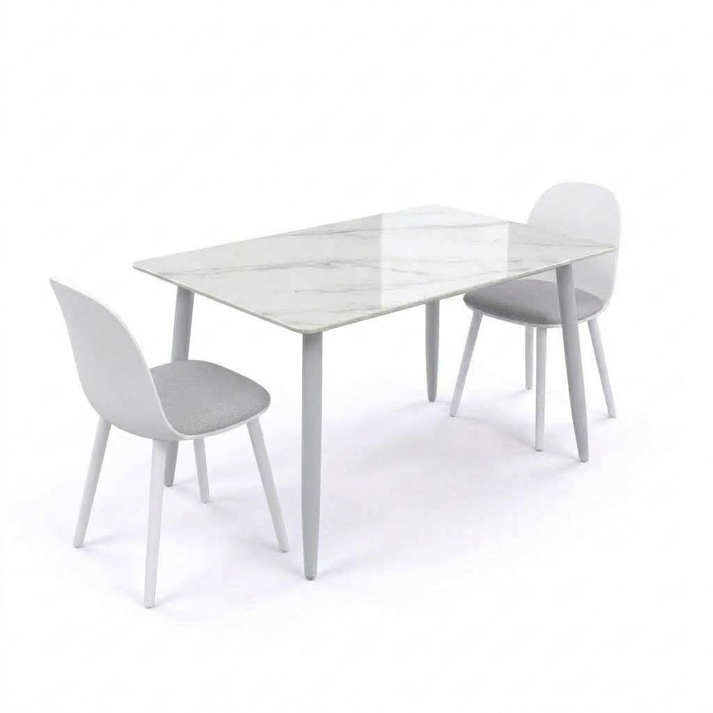 BAS 130CM Sintered Stone with 2 MACARON Chairs