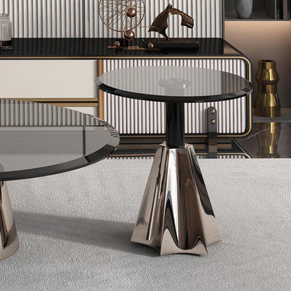 KON Lux Glass Coffee Table and Side Table