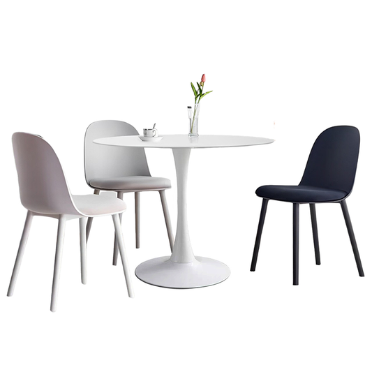 TLIP Round Dining Table 35.5 IN with 4 MACARON Chairs