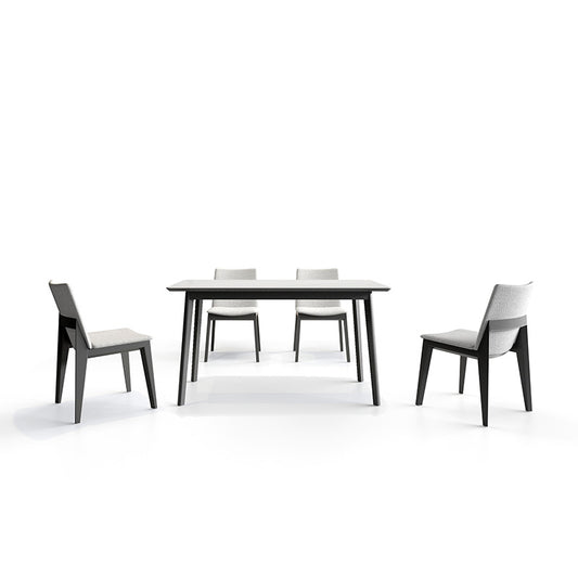 BSIK Wood Dining Table with FOD Chairs