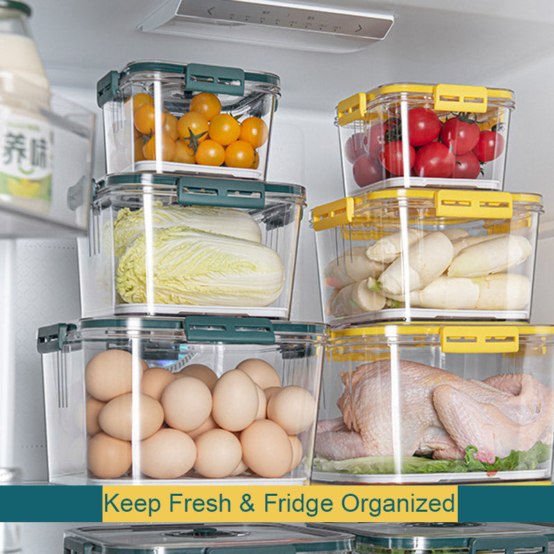 Food Storage Containers with Timer Lids For Fridge 3PS Set