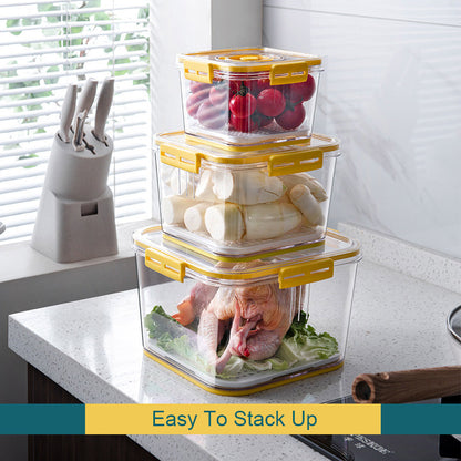 Food Storage Containers with Timer Lids For Fridge 3PS Set