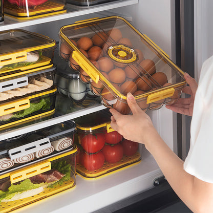 24 Eggs Storage Containers with Timer Lids For Fridge