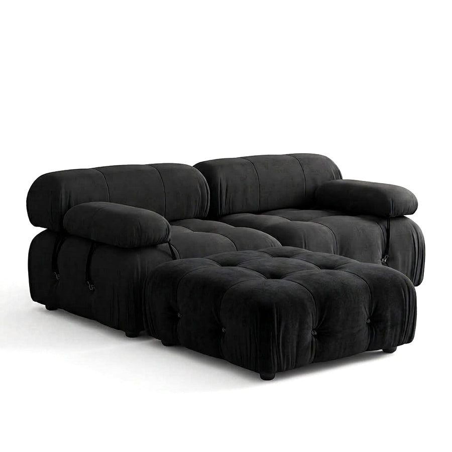 Karilonda Tufted Modular Sofa | Black Velvet Sectional