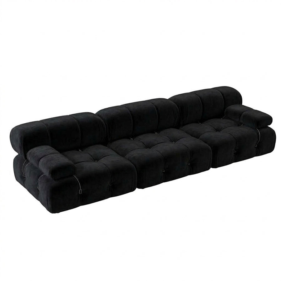 Karilonda Tufted Modular Sofa | Black Velvet Sectional