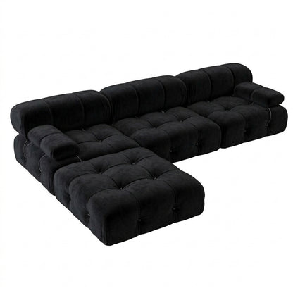 Karilonda Tufted Modular Sofa | Black Velvet Sectional