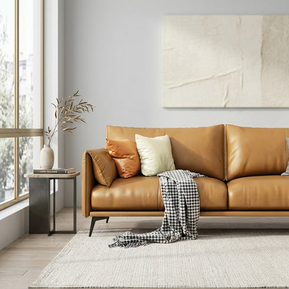OFI Modern 3-Seater Synthetic Leather Sofa | 210cm or 82.7in Contemporary Sofa