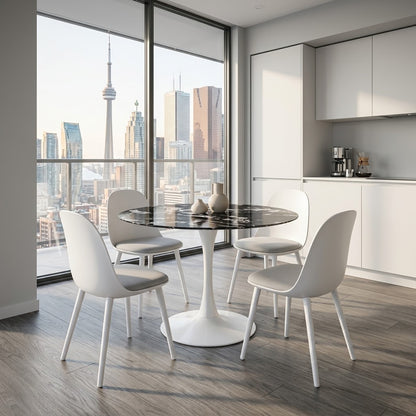 TLIP Round Sintered Stone Dining Table – Stylish, Durable and Perfect for Small Spaces
