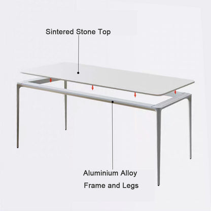 CAST Modern Sintered Stone Dining Table – Durable, Heat and Scratch Resistant - 55in or71in