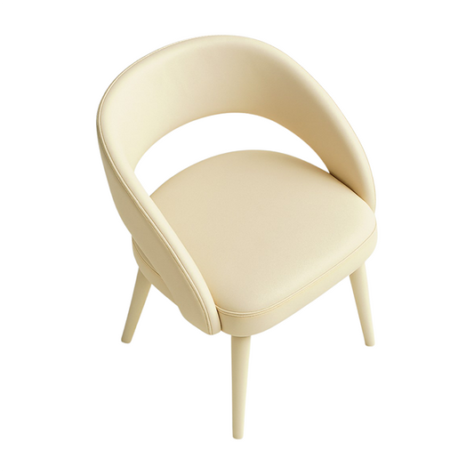 Beige LUNARC leather accent chair top view