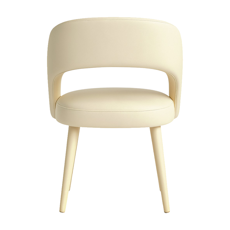 Beige LUNARC leather accent chair back view