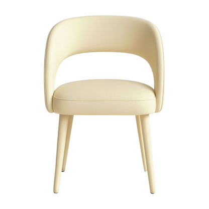 Beige LUNARC leather accent chair front view