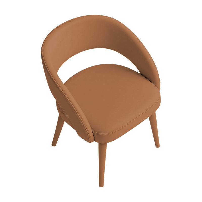 Orange LUNARC leather accent chair top view