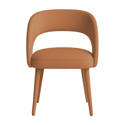 Orange LUNARC leather accent chair front view