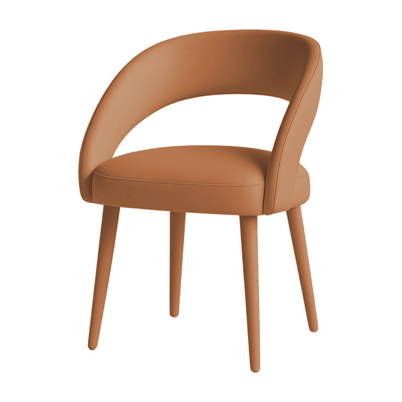 Orange LUNARC leather accent chair 45-degree angle view