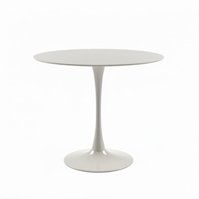 TLIP Round Sintered Stone Dining Table in White – 90cm or 36in Minimalist Dining Table