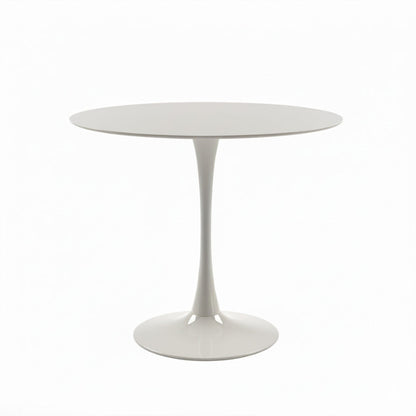 TLIP Round Sintered Stone Dining Table in White – 90cm or 36in Minimalist Dining Table