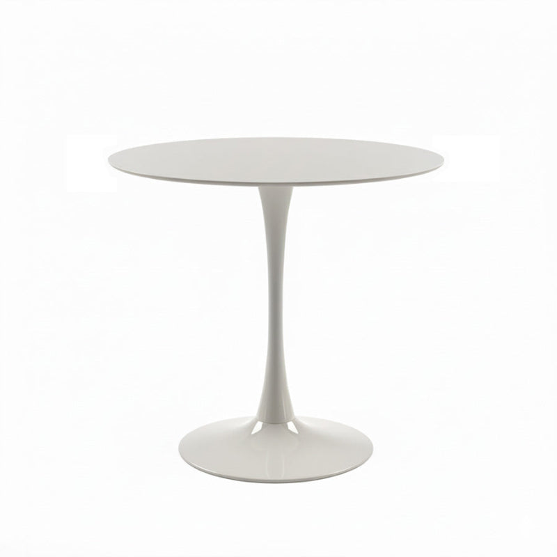 TLIP Round Sintered Stone Dining Table in White – 80cm or 32in Minimalist Dining Table