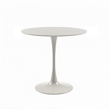 TLIP Round Sintered Stone Dining Table in White – 80cm or 32in Minimalist Dining Table