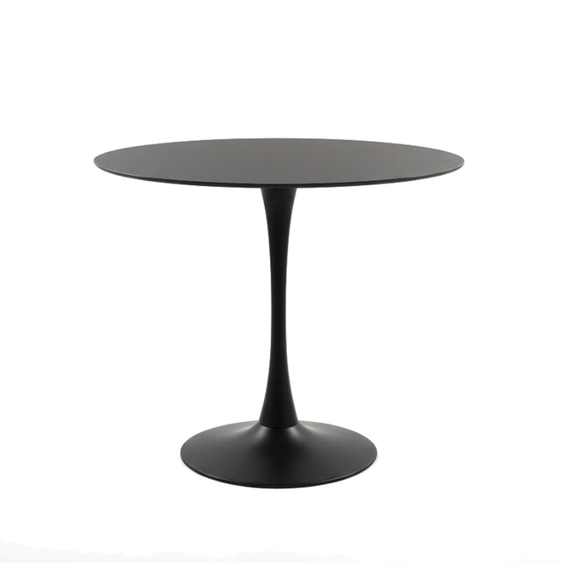 TLIP Round Sintered Stone Dining Table in Black – 90cm or 36in Minimalist Dining Table
