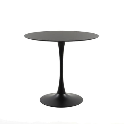 TLIP Round Sintered Stone Dining Table in Black – 80cm or 32in Minimalist Dining Table