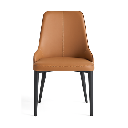 Orange OBRELAN modern upholstered dining chair front view