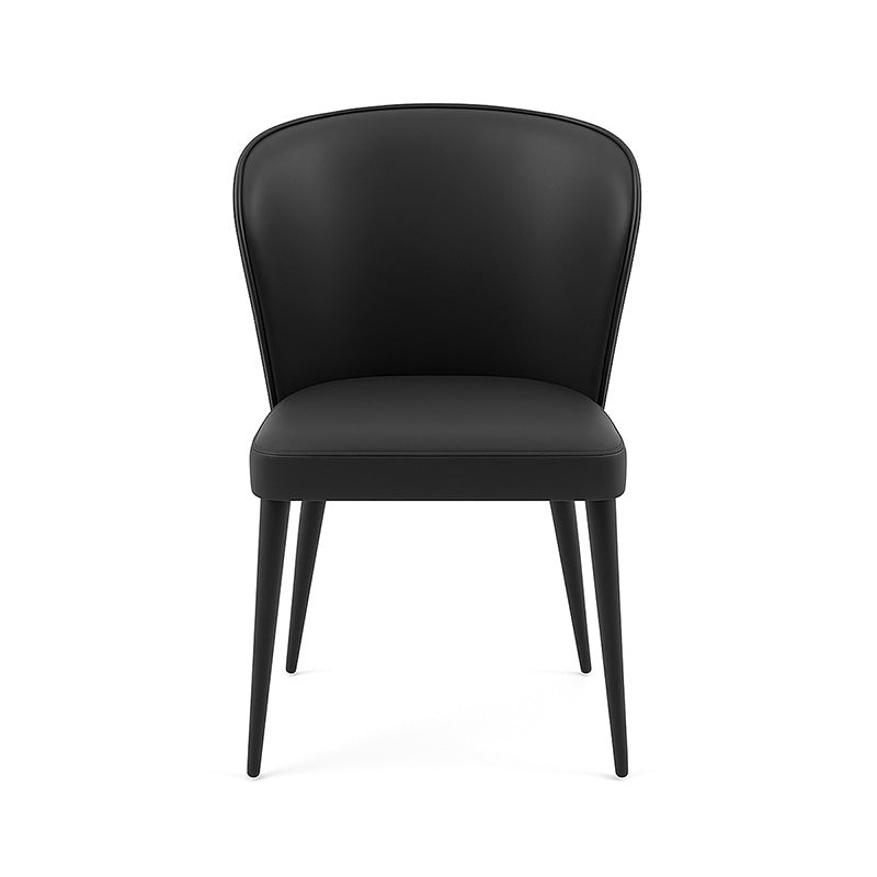 Black BEKY modern upholstered dining chair front view