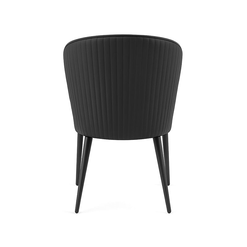 Black BEKY modern upholstered dining chair back view