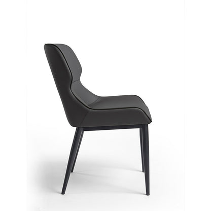 KPIT Modern Dining Chair – Upholstered Comfort with Black Metal Legs
