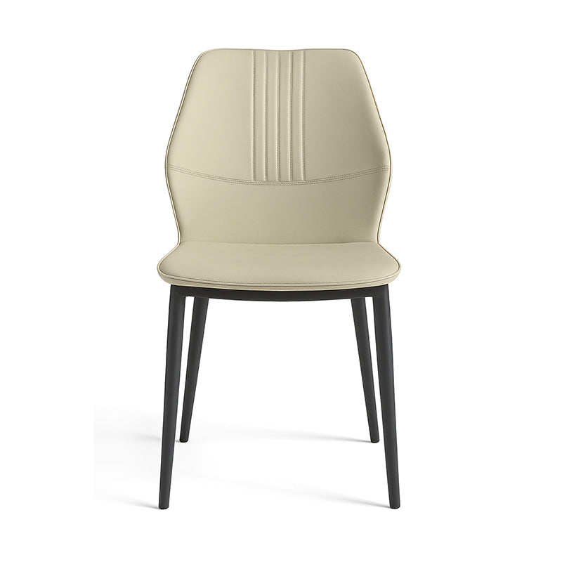  Beige LYRAN minimalist upholstered dining chair front view