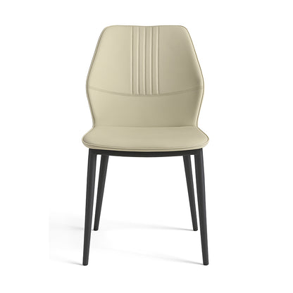  Beige LYRAN minimalist upholstered dining chair front view