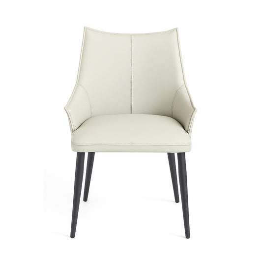 Front view of SORREN Dining Chair in beige faux leather