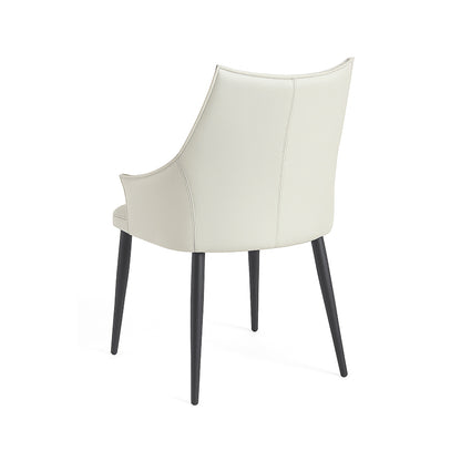 Back angle view of SORREN Dining Chair in beige faux leather