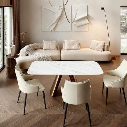 Rectangular dining table scene – Beige SORREN Dining Chair in modern Toronto home interior