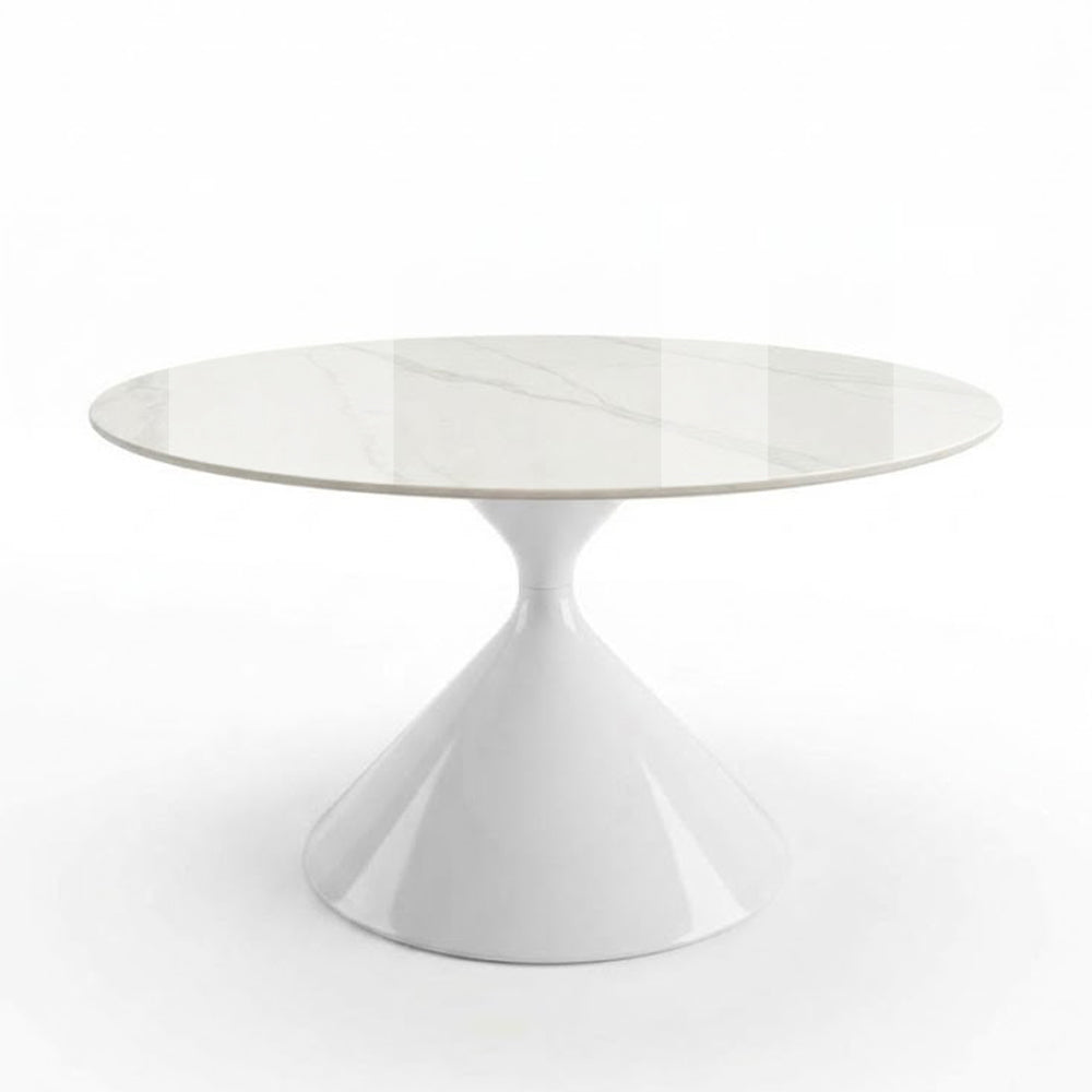 SANKOK Sintered Stone Round Coffee & Side Table | Modern Pedestal Base