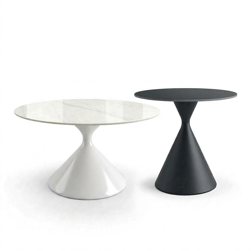 SANKOK Sintered Stone Round Coffee & Side Table | Modern Pedestal Base