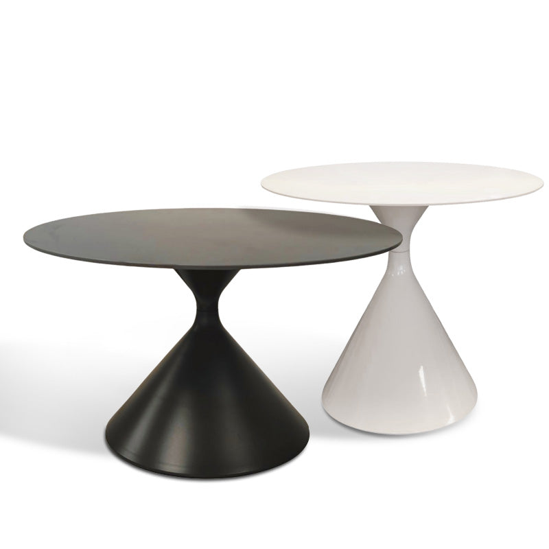 SANKOK Sintered Stone Round Coffee & Side Table | Modern Pedestal Base