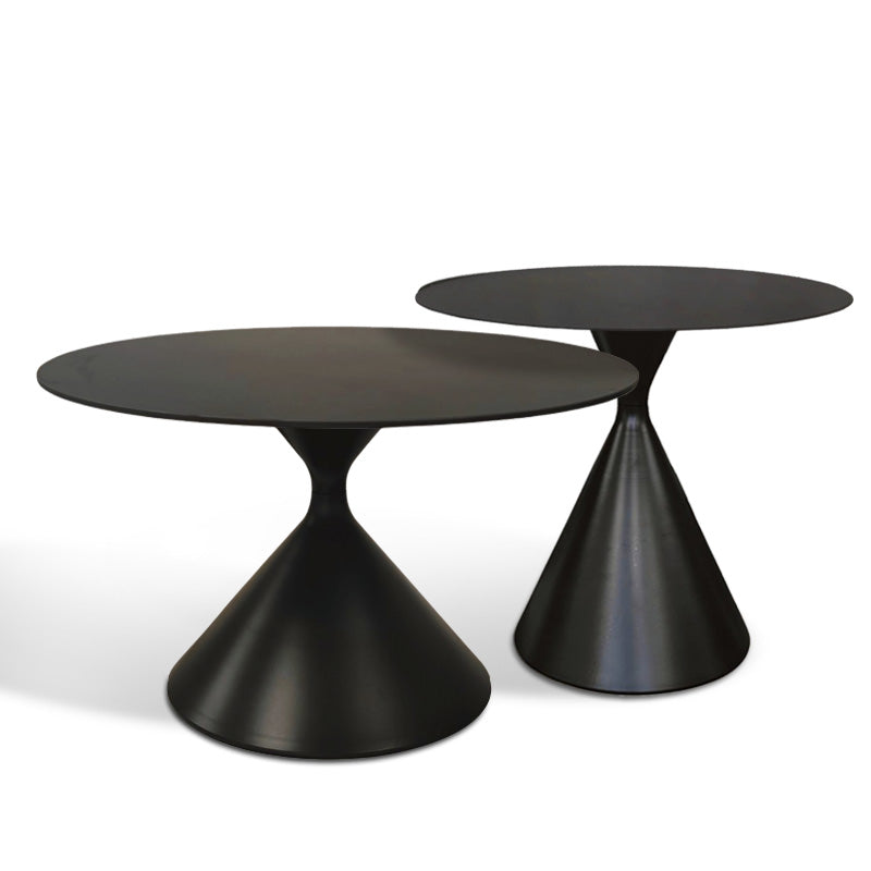 SANKOK Sintered Stone Round Coffee & Side Table | Modern Pedestal Base