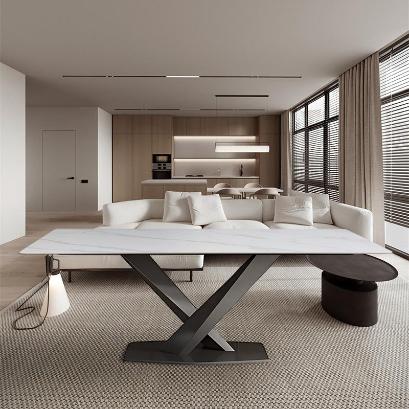 OX Modern Minimalist Luxury Sintered Stone Dining Table