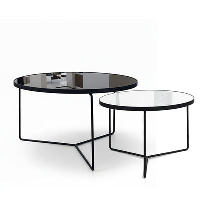 KRON Nested Coffee Table Set – Modern Minimalist Glass & Metal